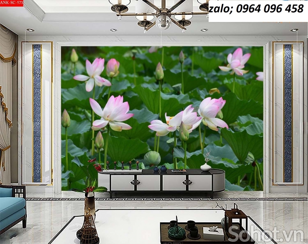 Tranh gạch 3d hoa sen - MX966