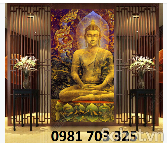 tranh phòng thờ, tranh gạch Phật Giáo ốp tường