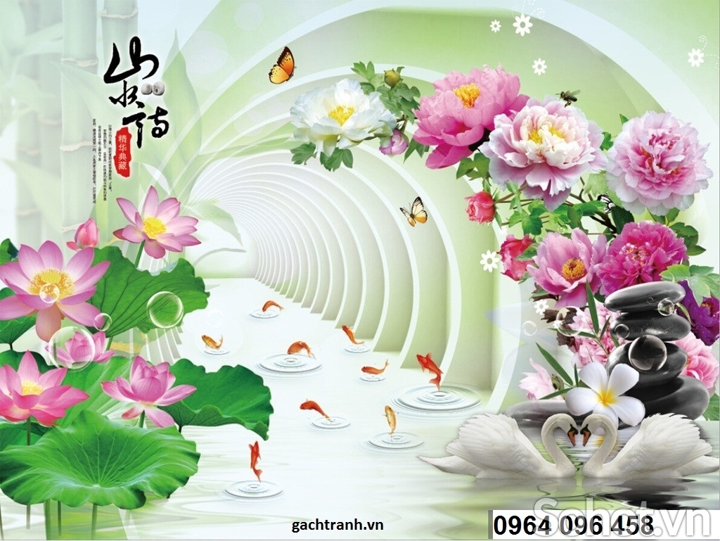 Tranh gạch hoa mẫu 3d - 987CN