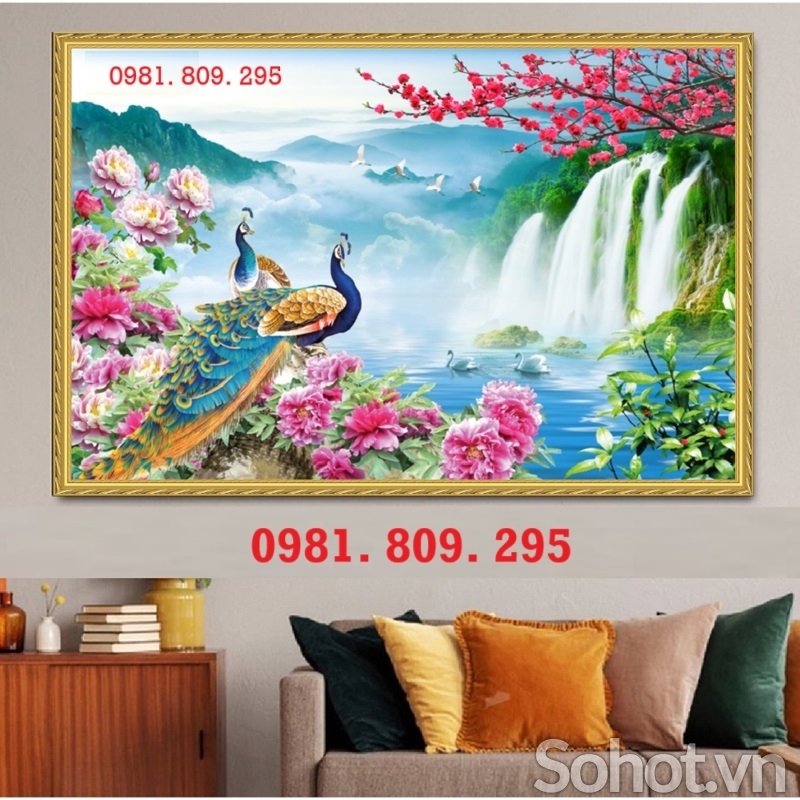 Gạch tranh chim công