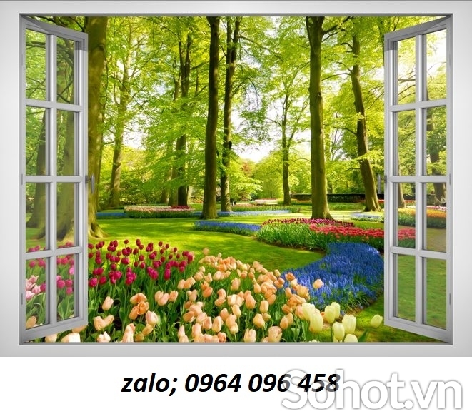 Tranh gạch 3d ốp tường tranh chửa sổ - CXV94