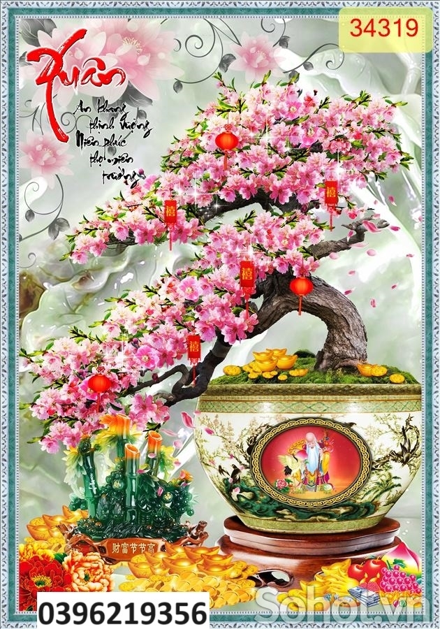 Tranh gạch tứ quý 3D