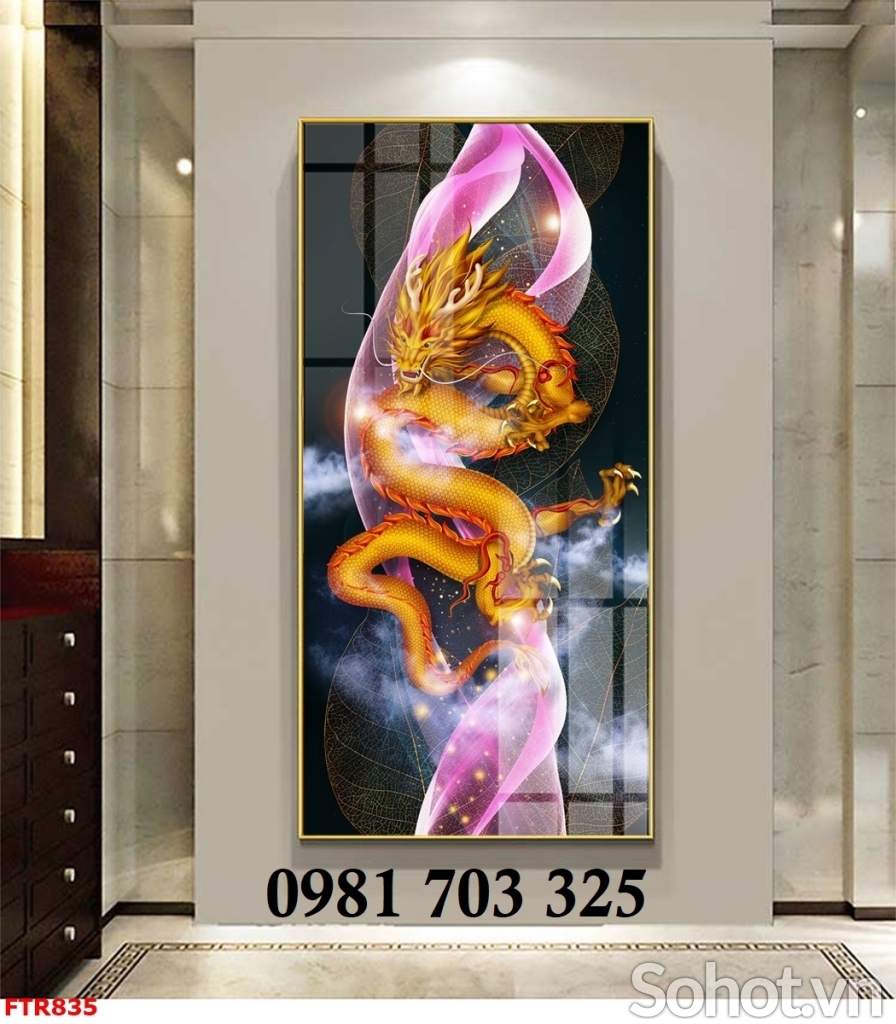 Tranh gạch 3d rồng phượng cao cấp