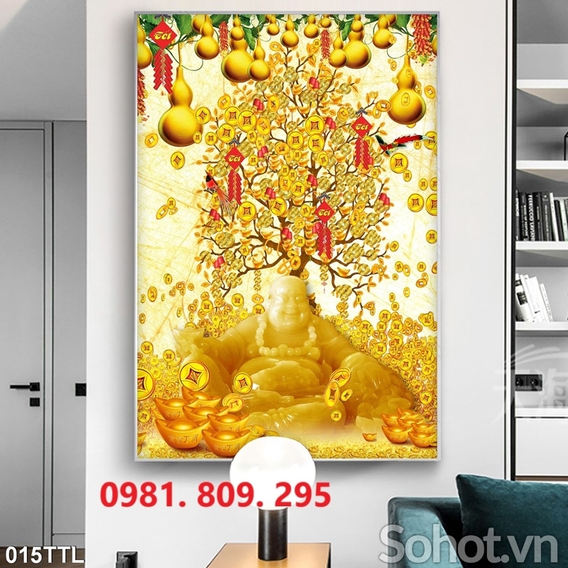 Tranh phong thủy - gạch tranh 3D kim tiền