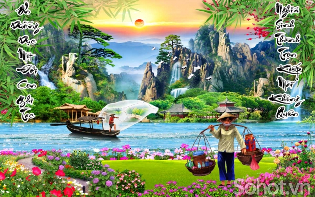 tranh gạch 3d cha mẹ - AG56