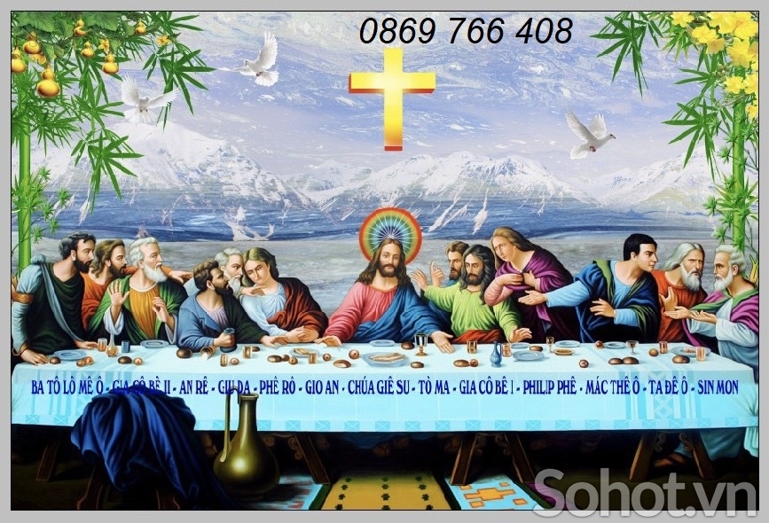 Tranh gạch Công Giáo-tranh 3D bàn tiệc Thánh