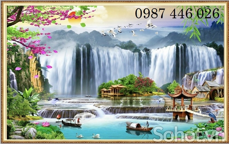 Gạch tranh gạch men phong cảnh đẹp HP8622