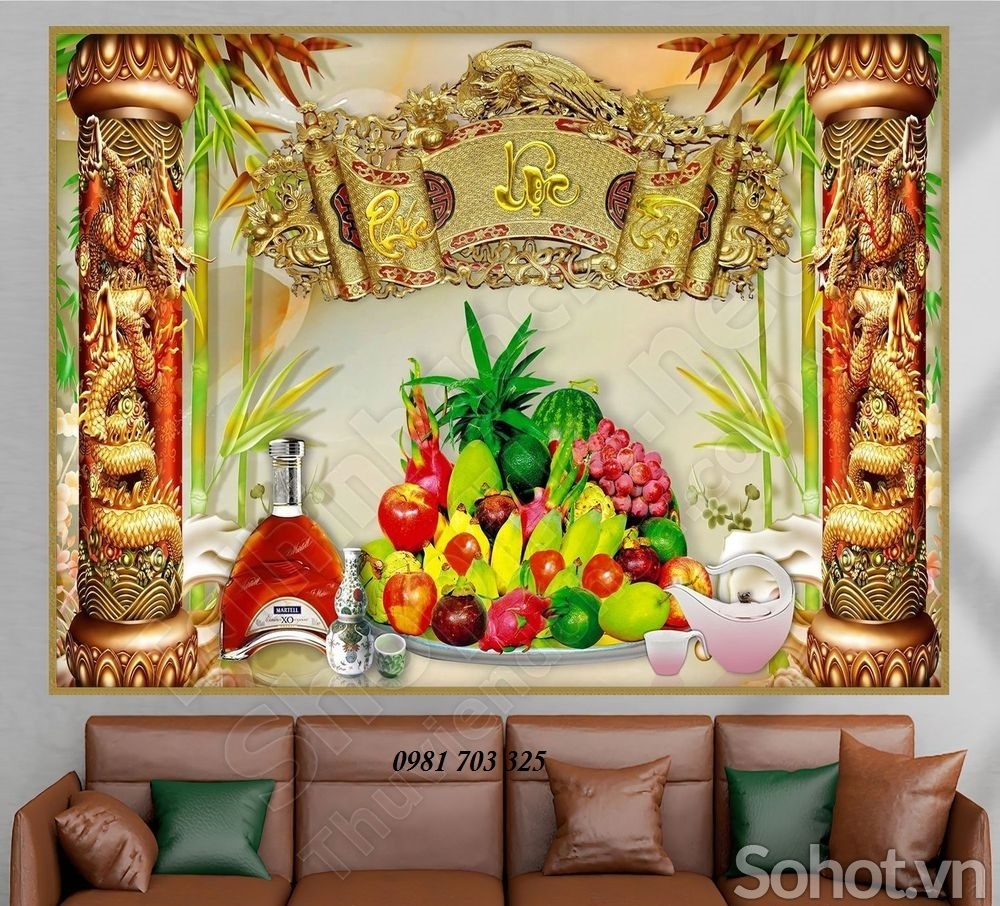 gạch tranh ốp phòng thờ