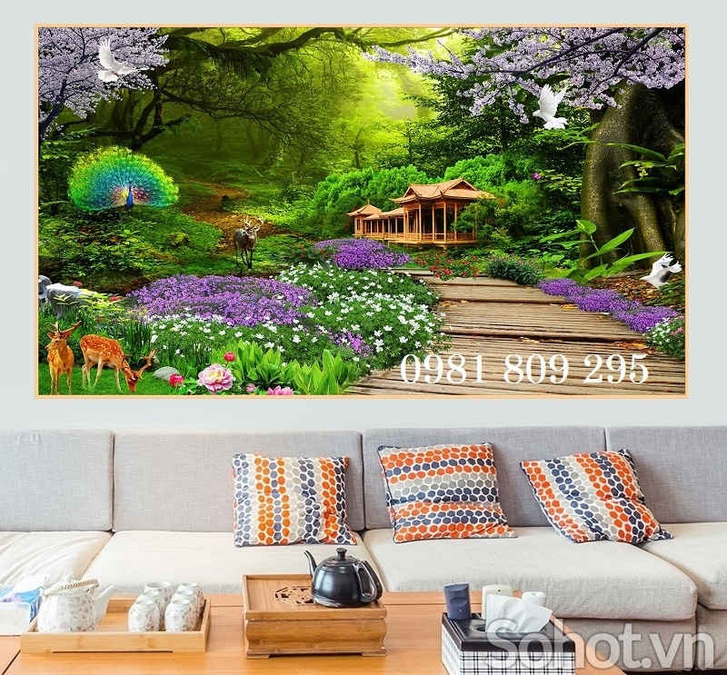 Gạch 3d phong cảnh thiên nhiên giao hòa JHG8