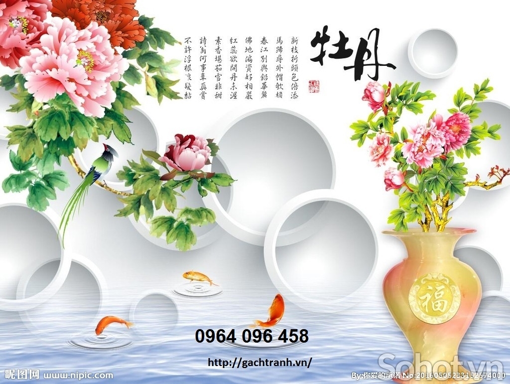 tranh gạch 3d giả ngọc - 23S