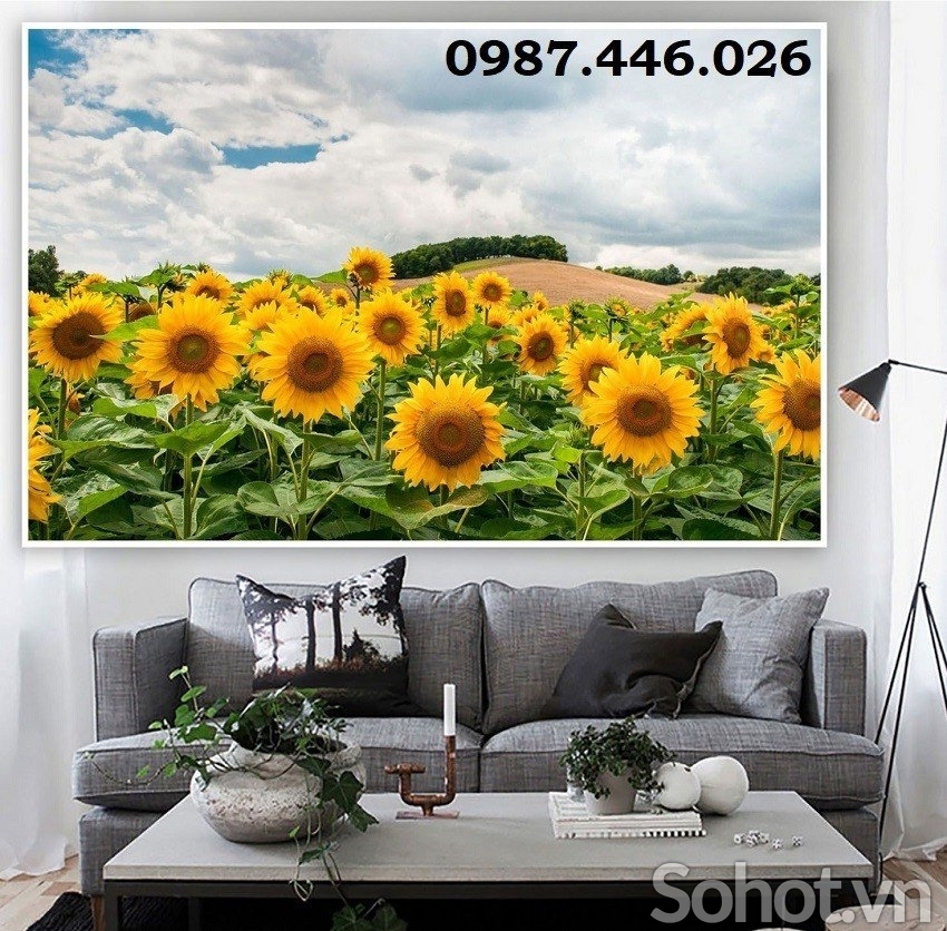 Gạch tranh ốp tường vườn hoa 3d