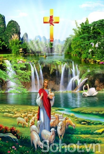 Tranh gạch 3d ốp tường tranh thiên chúa - JGF43