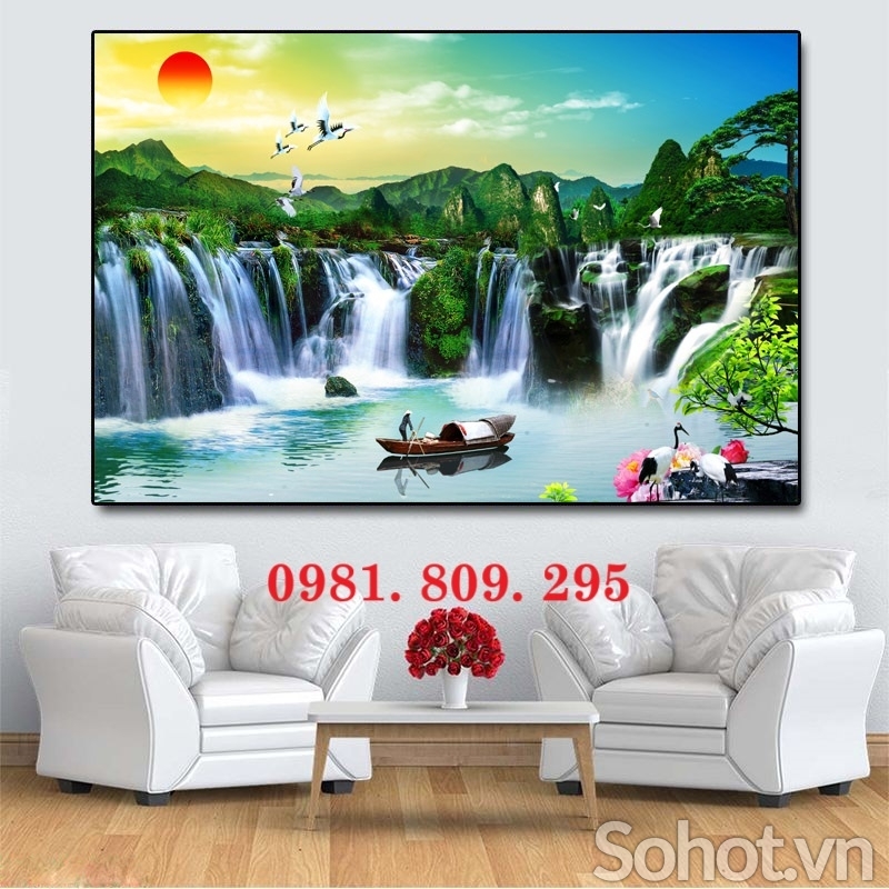 Gạch tranh , tranh 3d thác nước mới nhất HP99911
