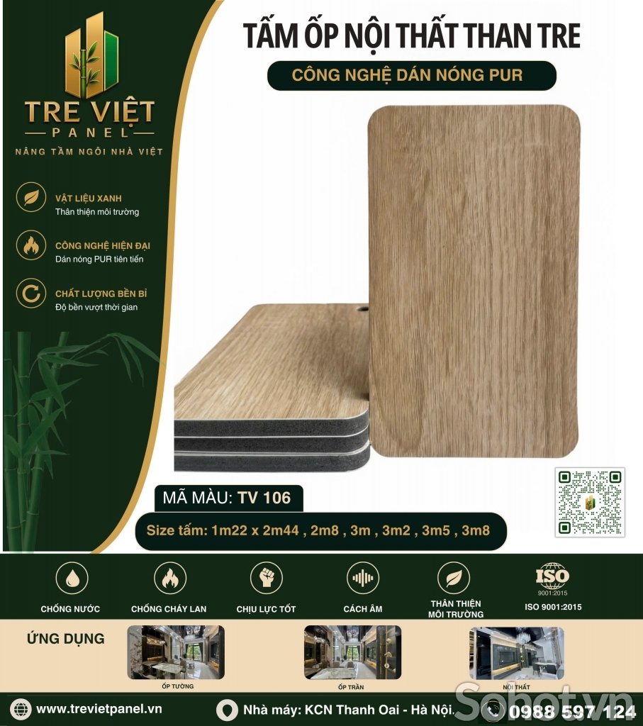 Tấm ốp than tre vân gỗ TRE VIỆT PANEL