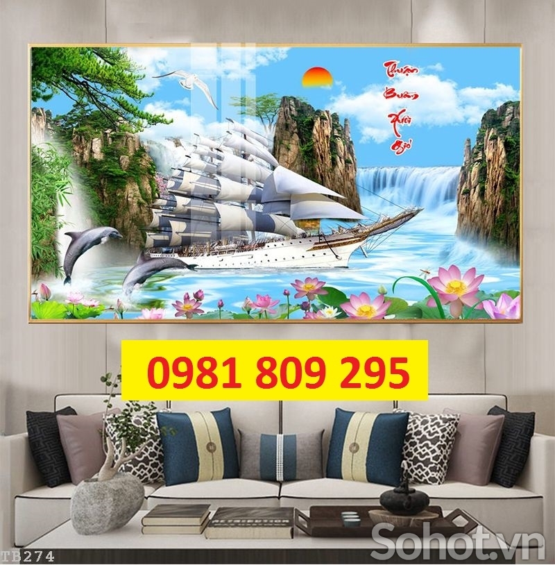 Gạch trang trí thuyền buồm