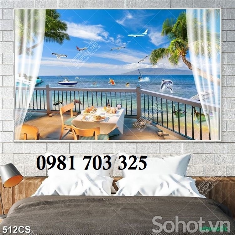 gạch tranh trang trí, tranh cửa sổ 3D