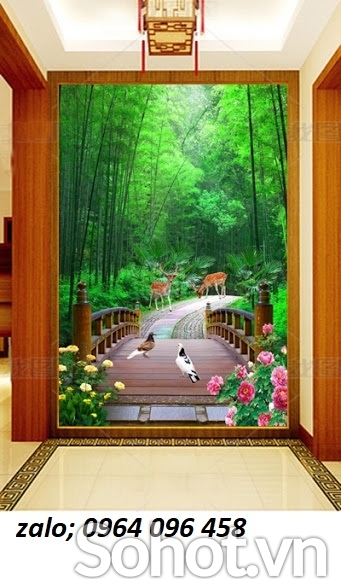 Tranh gạch 3d con đường hàng cây - 333SM
