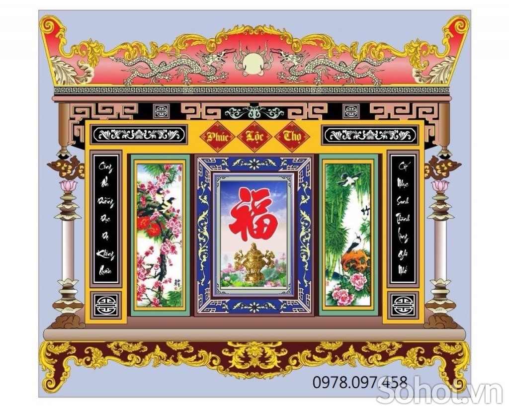 Tranh gạch men cao cấp - gạch tranh phòng thờ