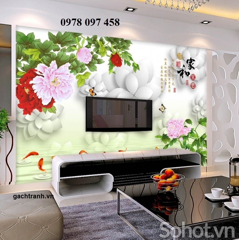 Tranh phòng khách- tranh gạch 3D