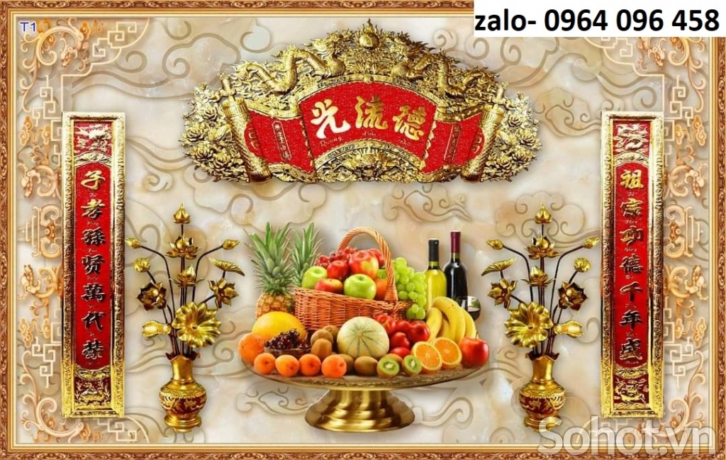 Tranh gạch ốp tường phòng thờ 3d - 7766CC