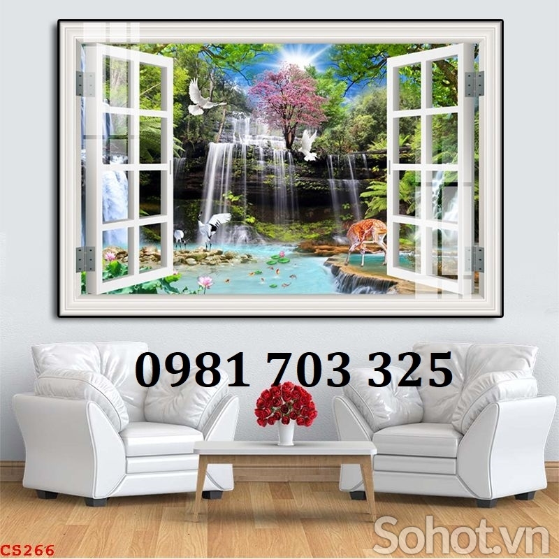 Tranh cửa sổ đẹp phong thủy