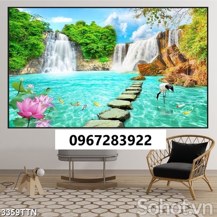 Tranh gạch phong thủy phong cảnh đẹp 3D