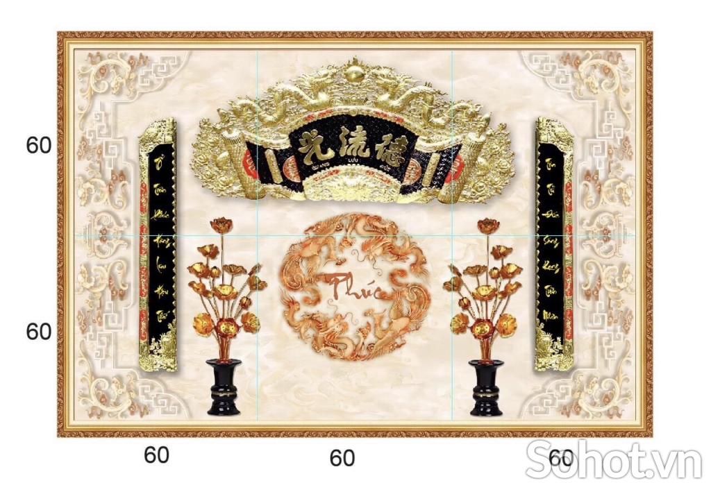 Tranh phòng thờ- gạch tranh 3D