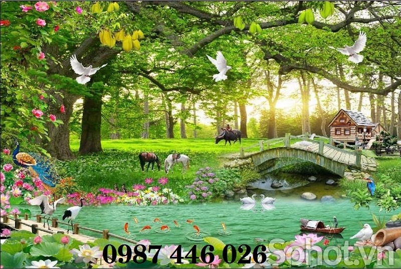 Tranh gạch phong cảnh đẹp Hp3842