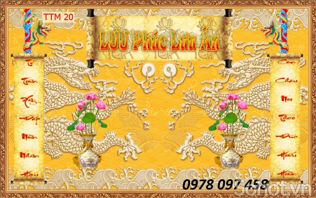 Tranh phòng thờ sang trọng