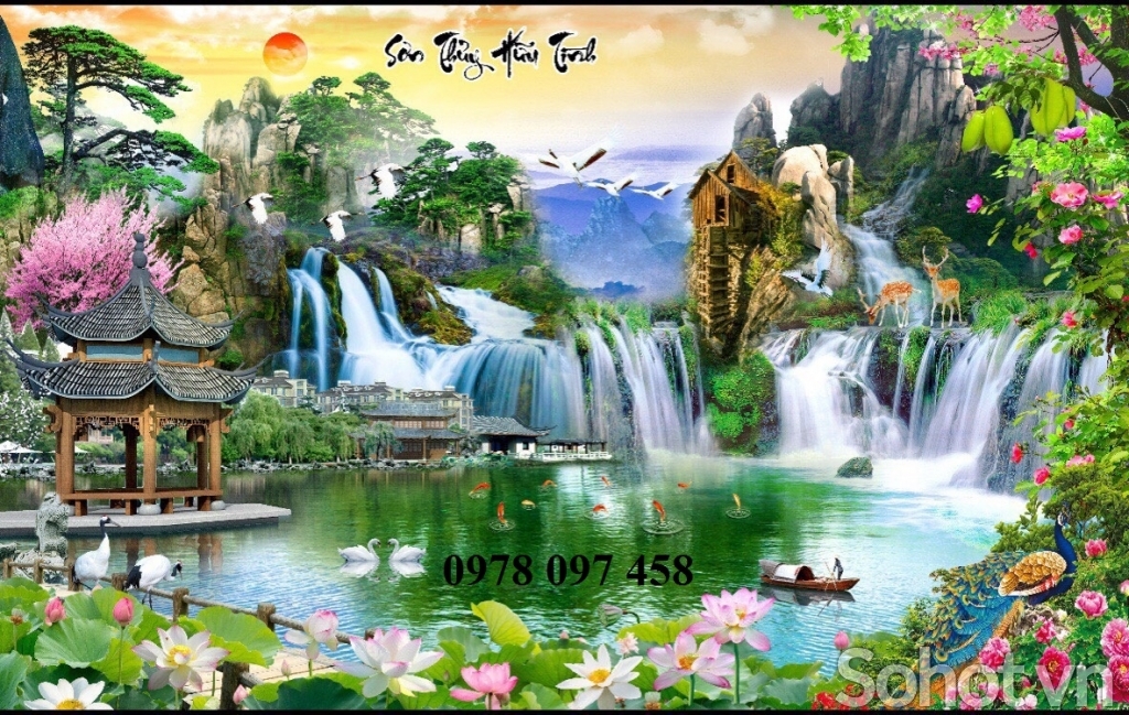 Tranh gạch men phòng khách