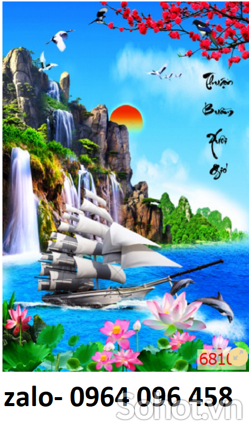 Gạch tranh 3d thuận buồm xuôi gió - MN95