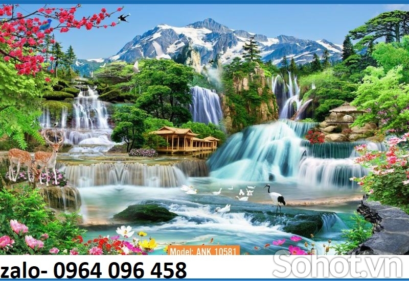 Gạch tranh 3d phong cảnh phong thủy - CMN422