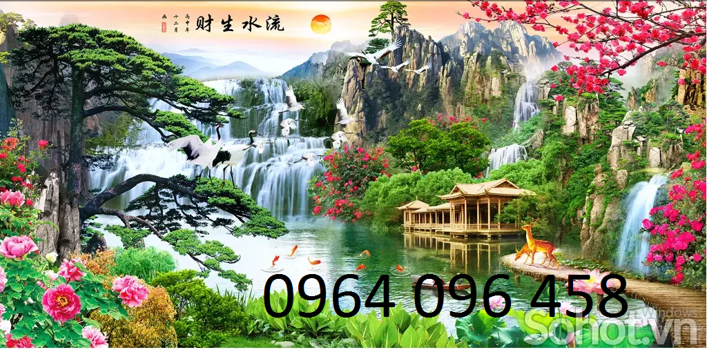 Tranh gạch 3d phong cảnh sơn thủy hữu tình - SMN66
