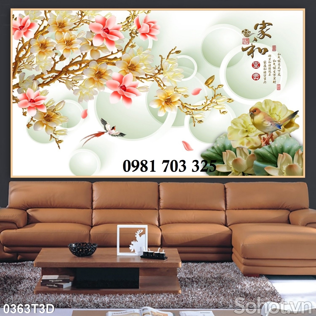 Tranh gạch 3D hình hoa đẹp