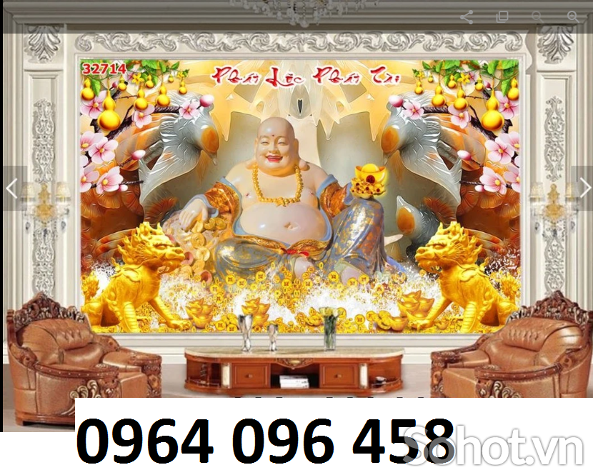 Tranh gạch phật di lặc 3d - HDCX33