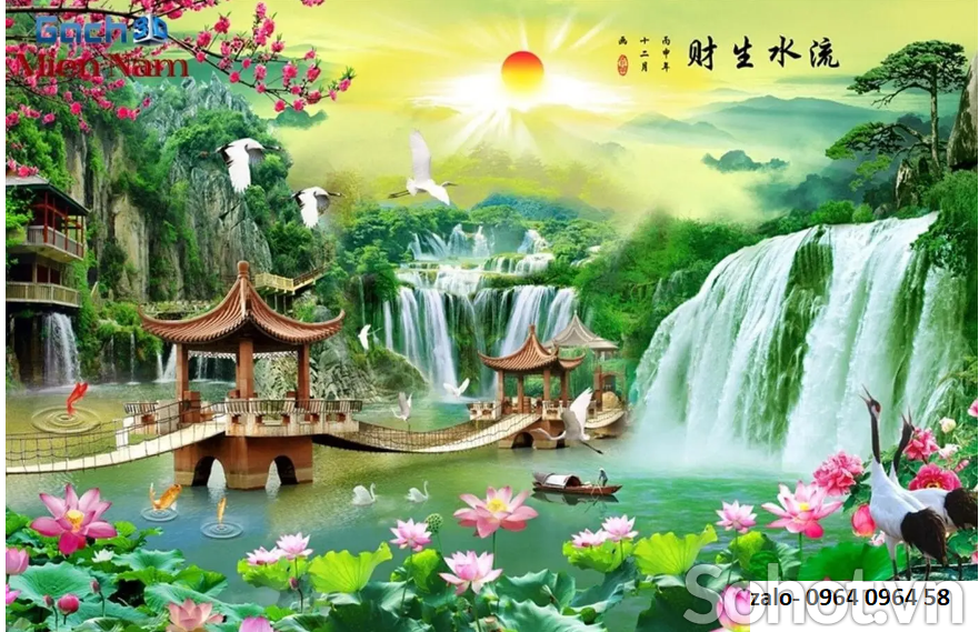 Tranh gạch 3d phong cảnh đồng quê - 843XC