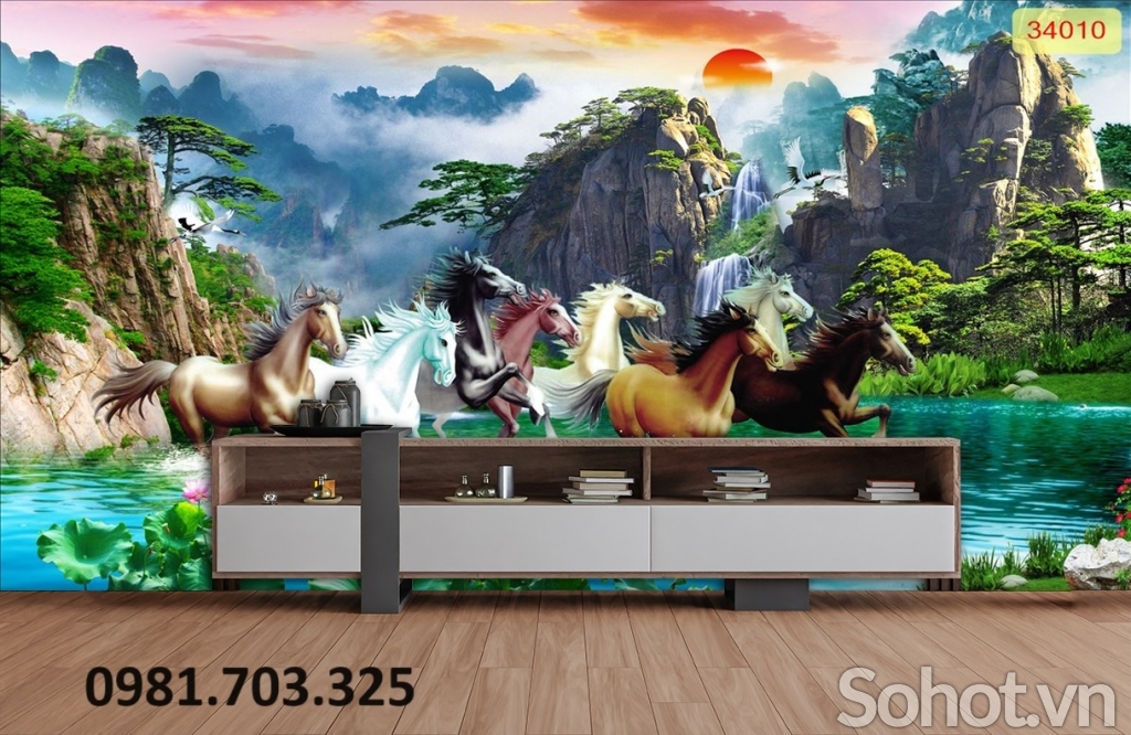 Tranh gạch bát mã thành công