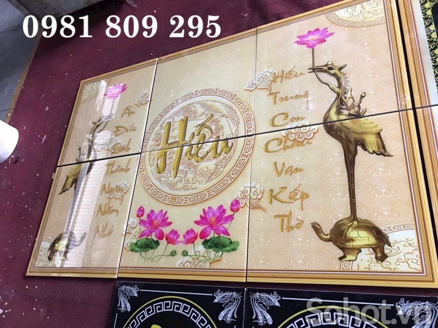 Gạch tranh phòng thờ , tranh ban thờ