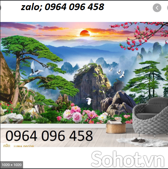 Tranh gạch 3d mây núi - 43XCV