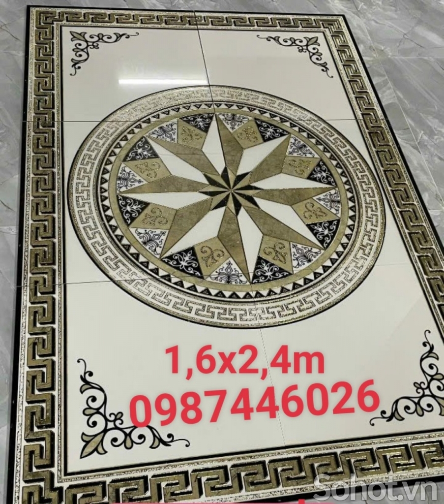 Thảm gạch khắc vàng cổ điển