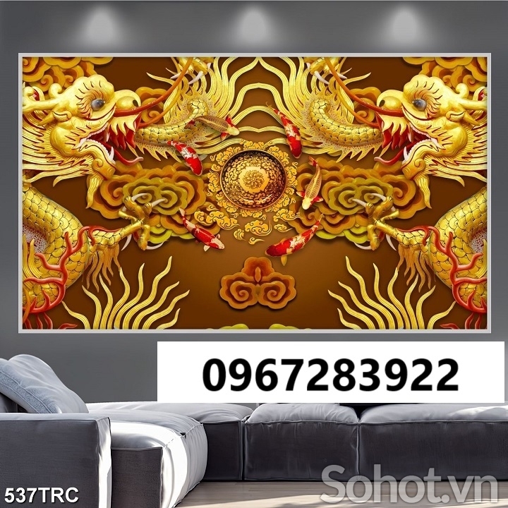 Tranh gạch đẹp rồng phượng cao cấp