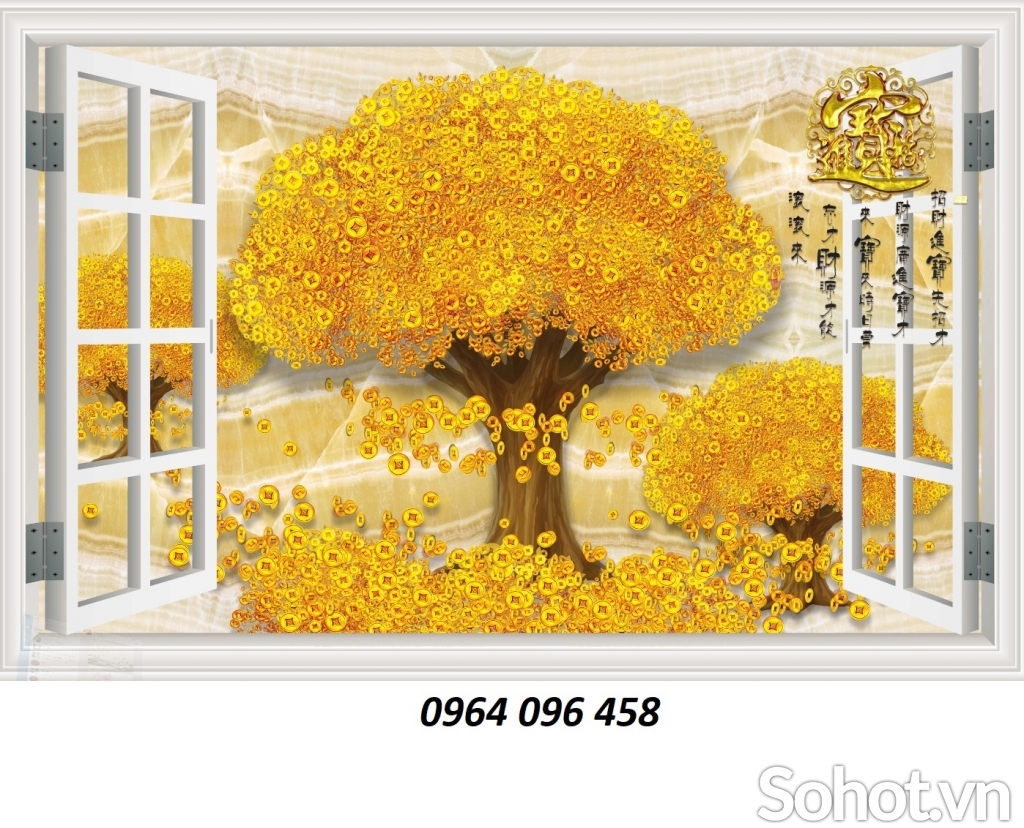 Tranh gạch cây kim tiền 3d - 6777C