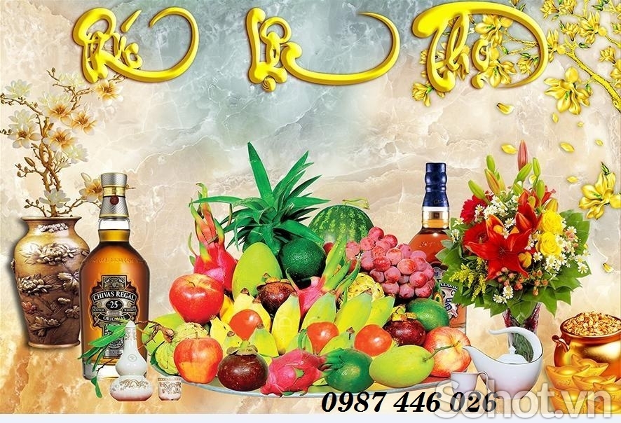 Tranh gạch men phòng thờ HP9224