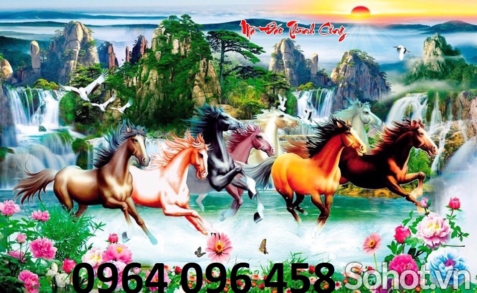 tranh gạch 3d phong thủy mã đáo thành công - 74KBV4