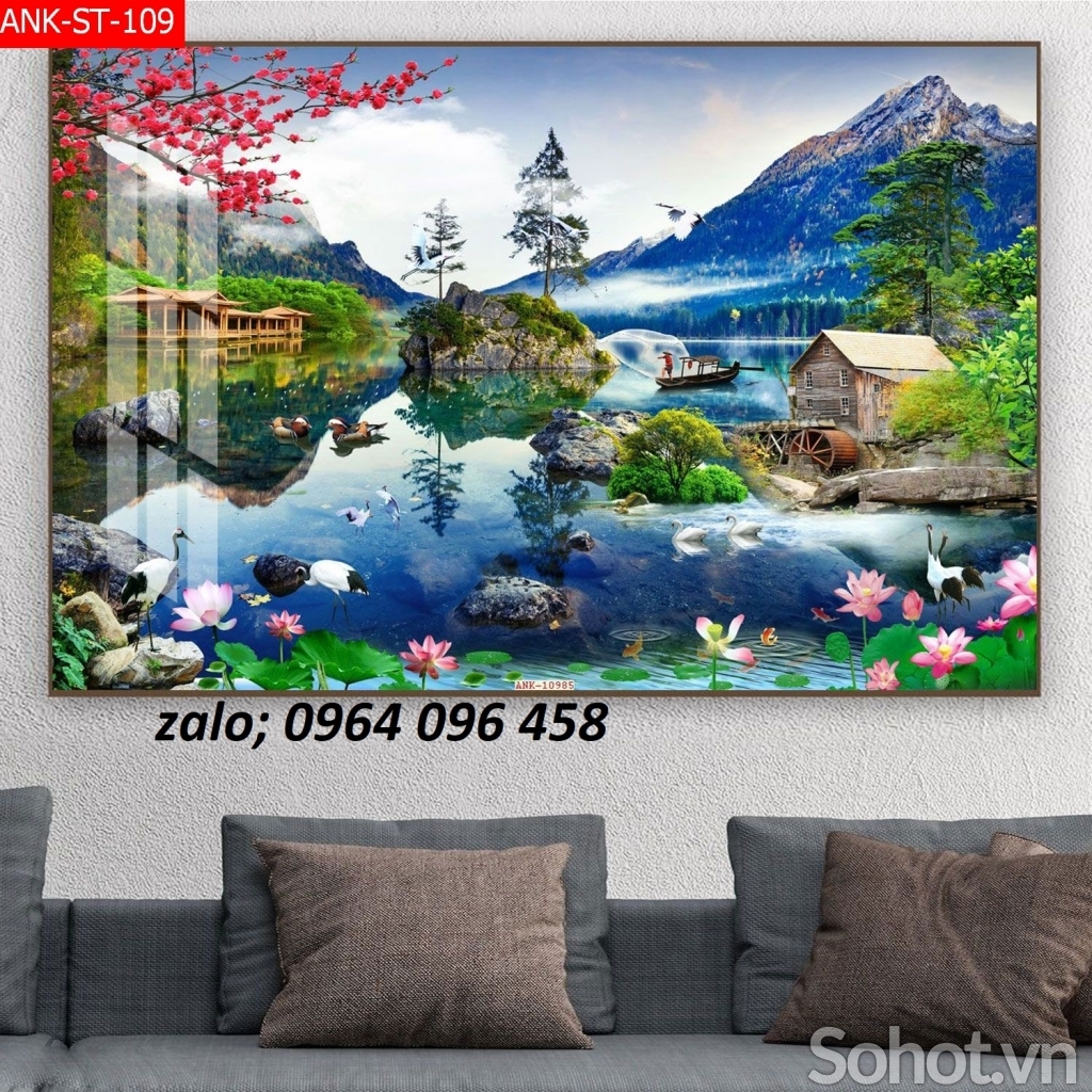 Tranh gạch men 3d phòng khách đẹp - 4FCVB