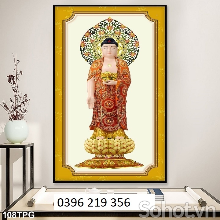 Tranh Phật 3d trang trí phòng khách Phong thủy