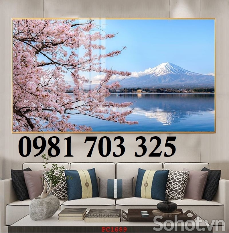 Tranh gạch hoa đào đẹp