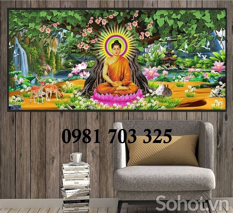 Tranh Phật ốp phòng thờ, gạch men 3D