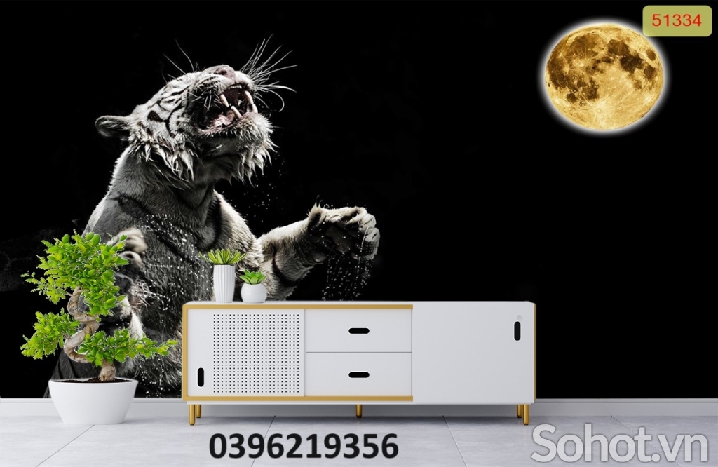 Tranh gạch men hổ 3D