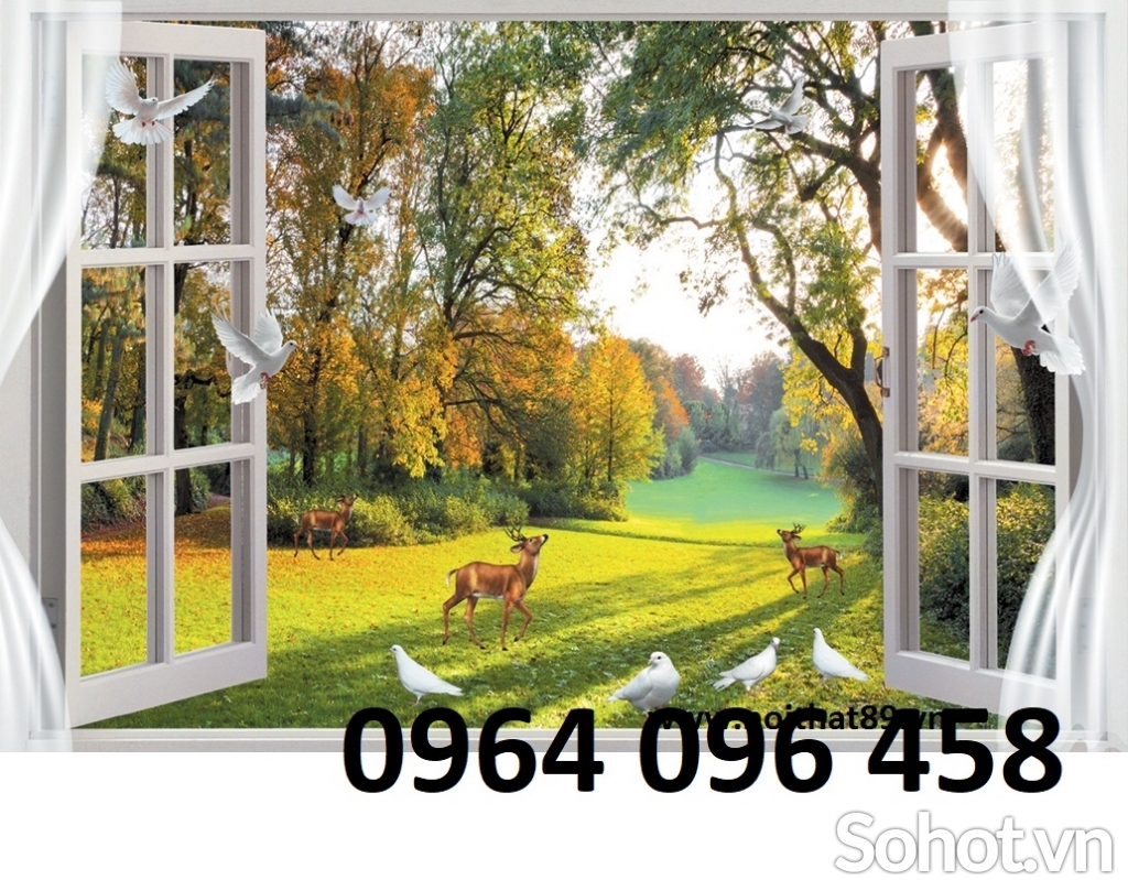 Tranh gạch 3d cửa sổ - gạch tranh 3d cửa sổ - CVB90